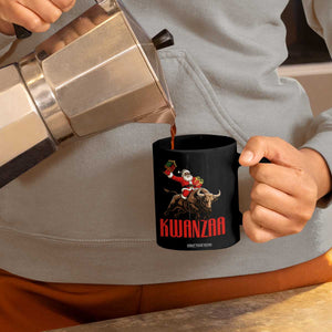 Happy Kwanzaa Coffee Mug Rodeo Black Santa African American Holiday Gift TS12 Print Your Wear