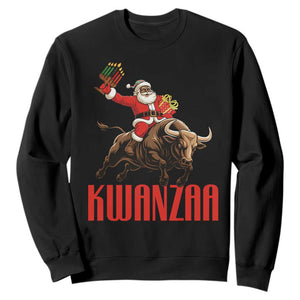 Happy Kwanzaa Sweatshirt Rodeo Black Santa African American Holiday Gift TS12 Black Print Your Wear