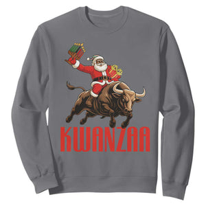 Happy Kwanzaa Sweatshirt Rodeo Black Santa African American Holiday Gift TS12 Charcoal Print Your Wear