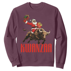 Happy Kwanzaa Sweatshirt Rodeo Black Santa African American Holiday Gift TS12 Maroon Print Your Wear