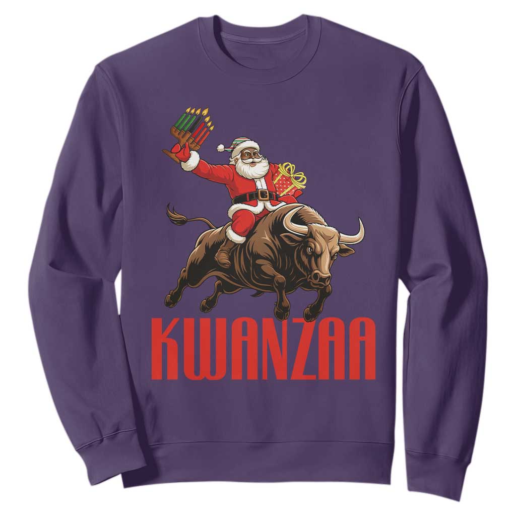 Happy Kwanzaa Sweatshirt Rodeo Black Santa African American Holiday Gift TS12 Purple Print Your Wear