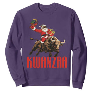 Happy Kwanzaa Sweatshirt Rodeo Black Santa African American Holiday Gift TS12 Purple Print Your Wear