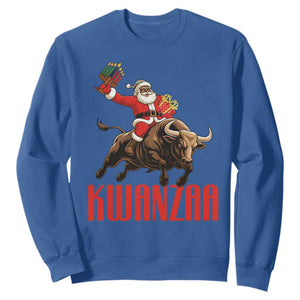 Happy Kwanzaa Sweatshirt Rodeo Black Santa African American Holiday Gift TS12 Royal Blue Print Your Wear