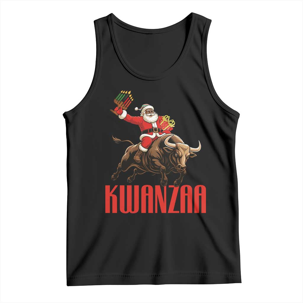 Happy Kwanzaa Tank Top Rodeo Black Santa African American Holiday Gift TS12 Black Print Your Wear
