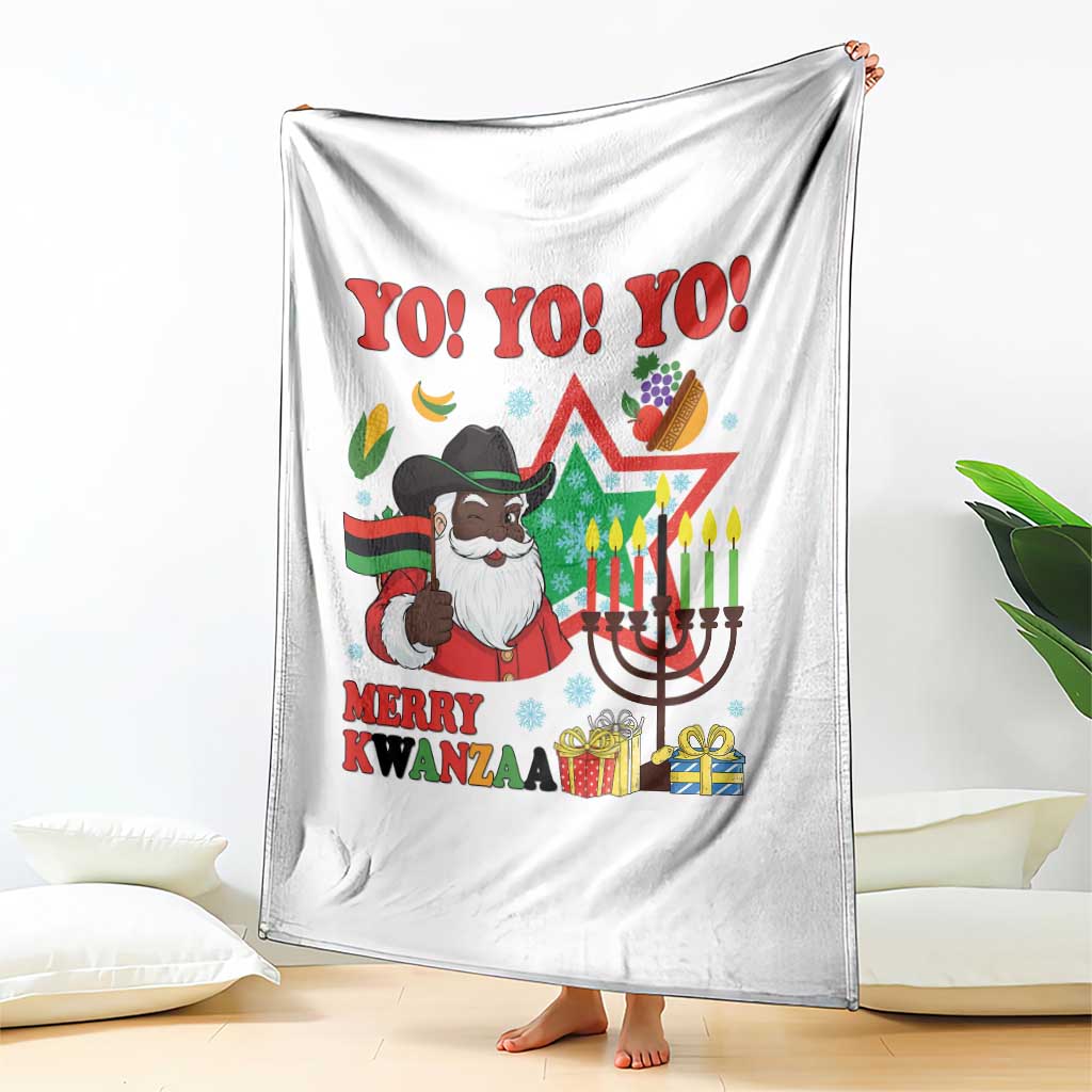 Merry Kwanzaa Black Santa Cowboy Throw Blanket African Heritage Celebration Gift TS12 Print Your Wear