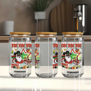 Merry Kwanzaa Black Santa Cowboy Glass Can African Heritage Celebration Gift TS12 Print Your Wear