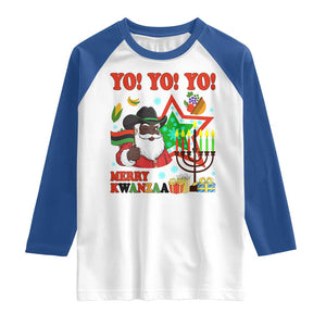 Merry Kwanzaa Black Santa Cowboy Raglan Shirt African Heritage Celebration Gift TS12 White Royal Print Your Wear
