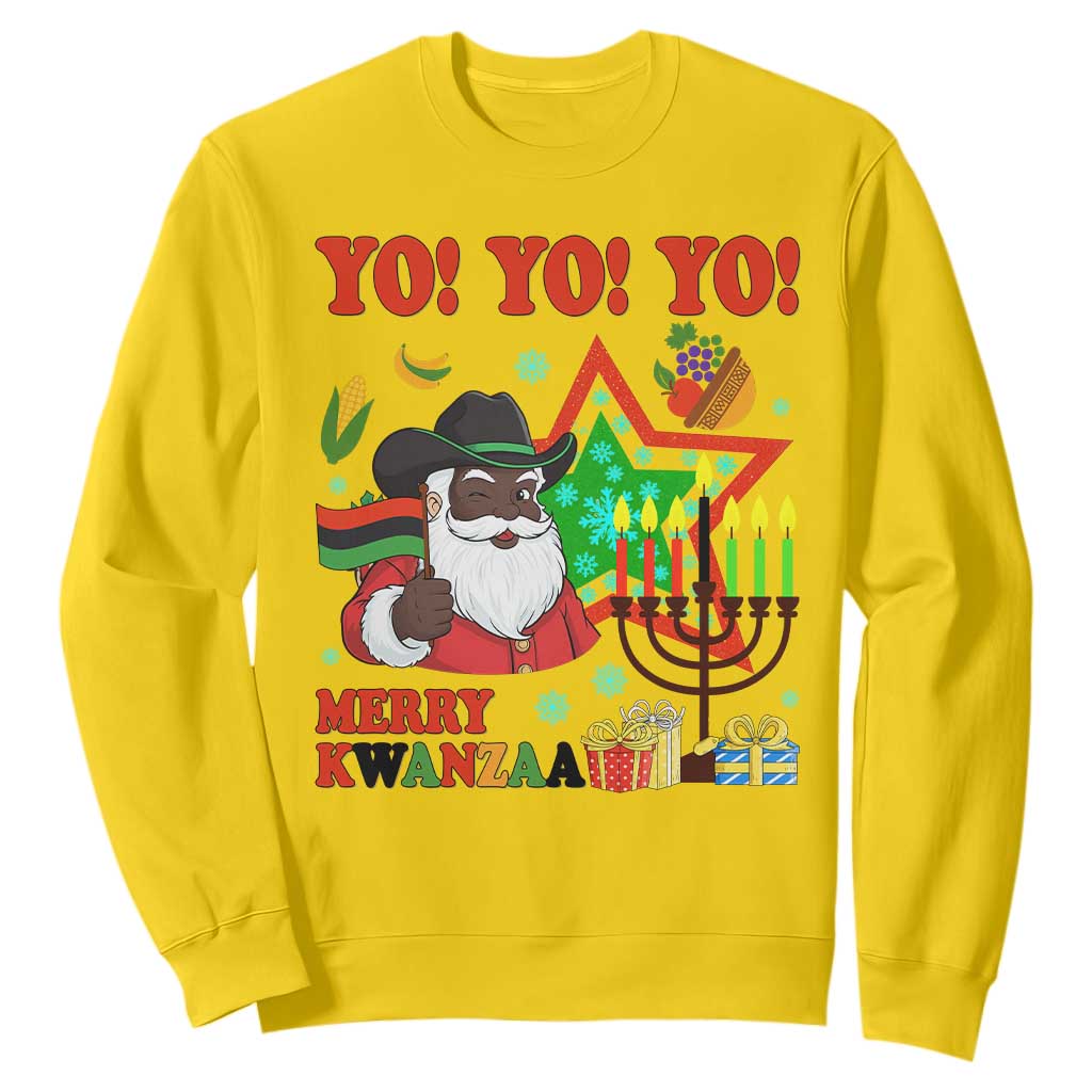 Merry Kwanzaa Black Santa Cowboy Sweatshirt African Heritage Celebration Gift TS12 Daisy Print Your Wear