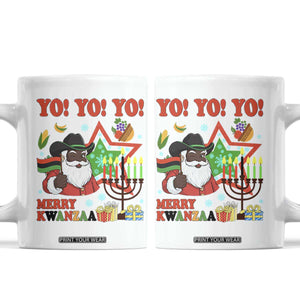 Merry Kwanzaa Black Santa Cowboy Coffee Mug African Heritage Celebration Gift TS12 White Print Your Wear