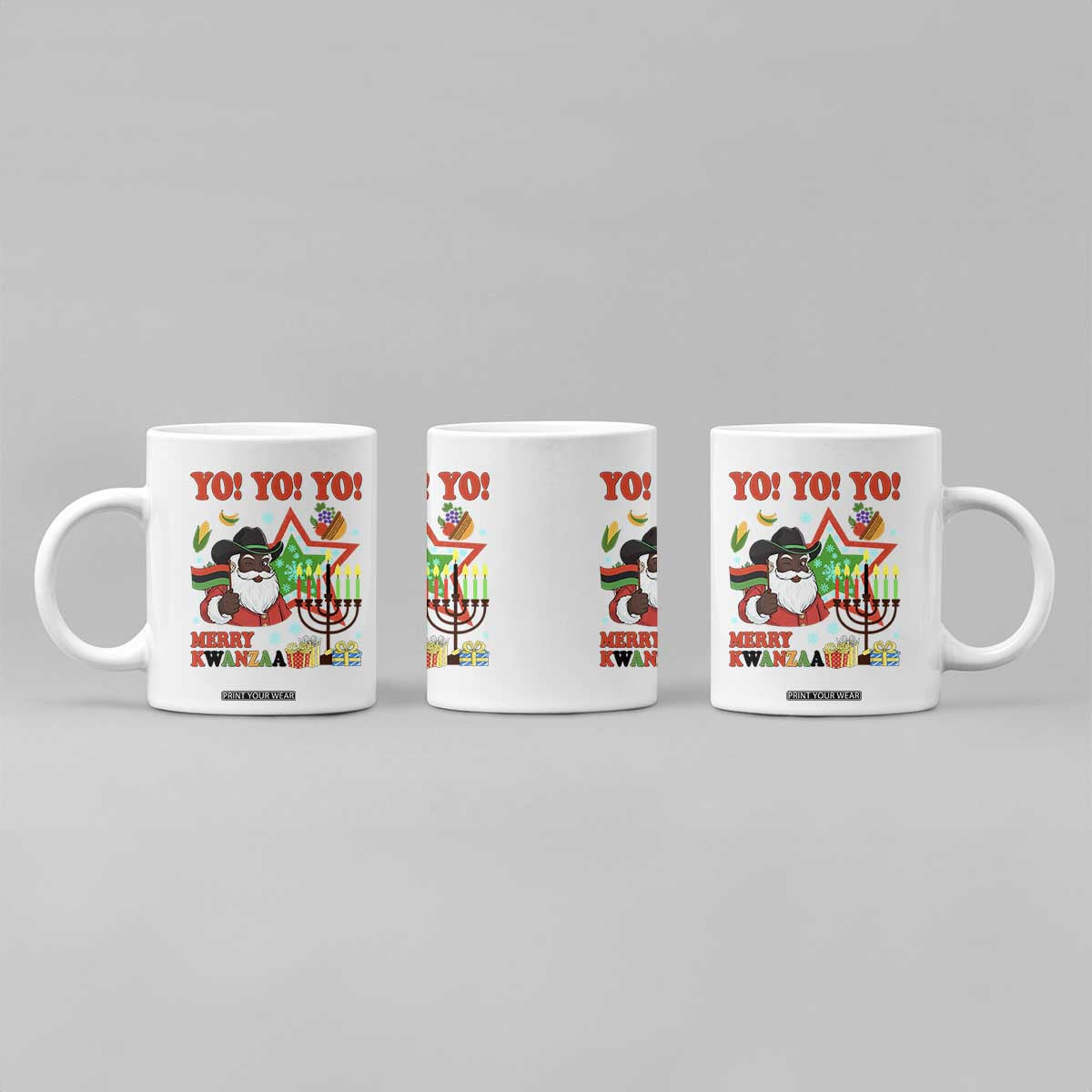 Merry Kwanzaa Black Santa Cowboy Coffee Mug African Heritage Celebration Gift TS12 Print Your Wear