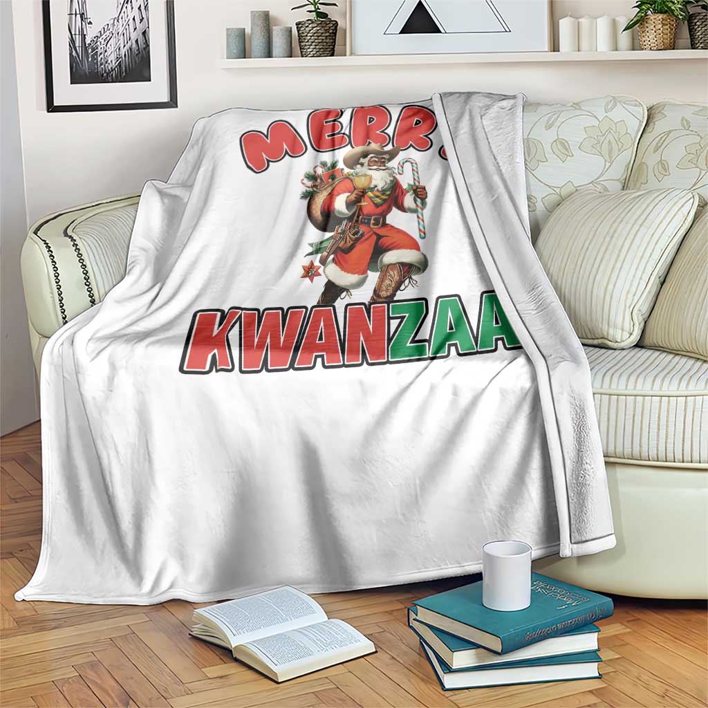 Merry Kwanzaa Cowboy Black Santa Throw Blanket African American Christmas Gift TS12 Print Your Wear