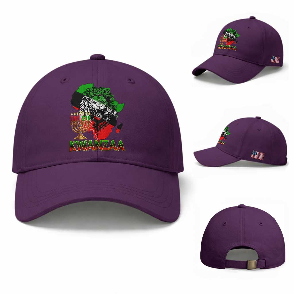 King Lion Of Africa Kwanzaa Map Baseball Cap Heritage Pride Gift TS12 Baseball Cap Universal Fit Purple Print Your Wear