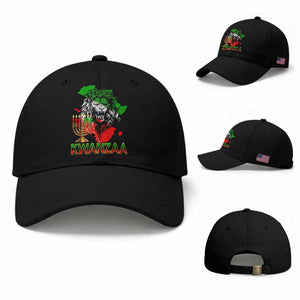 King Lion Of Africa Kwanzaa Map Baseball Cap Heritage Pride Gift TS12 Baseball Cap Universal Fit Black Print Your Wear