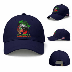 King Lion Of Africa Kwanzaa Map Baseball Cap Heritage Pride Gift TS12 Baseball Cap Universal Fit Dark Blue Print Your Wear