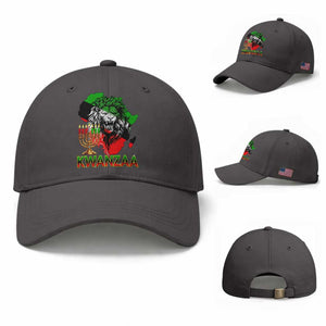 King Lion Of Africa Kwanzaa Map Baseball Cap Heritage Pride Gift TS12 Baseball Cap Universal Fit Dark Gray Print Your Wear