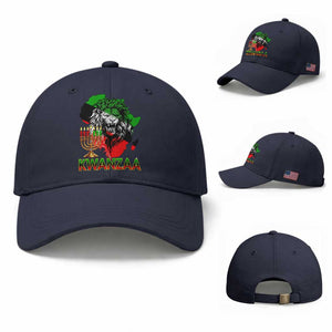 King Lion Of Africa Kwanzaa Map Baseball Cap Heritage Pride Gift TS12 Baseball Cap Universal Fit Navy Print Your Wear