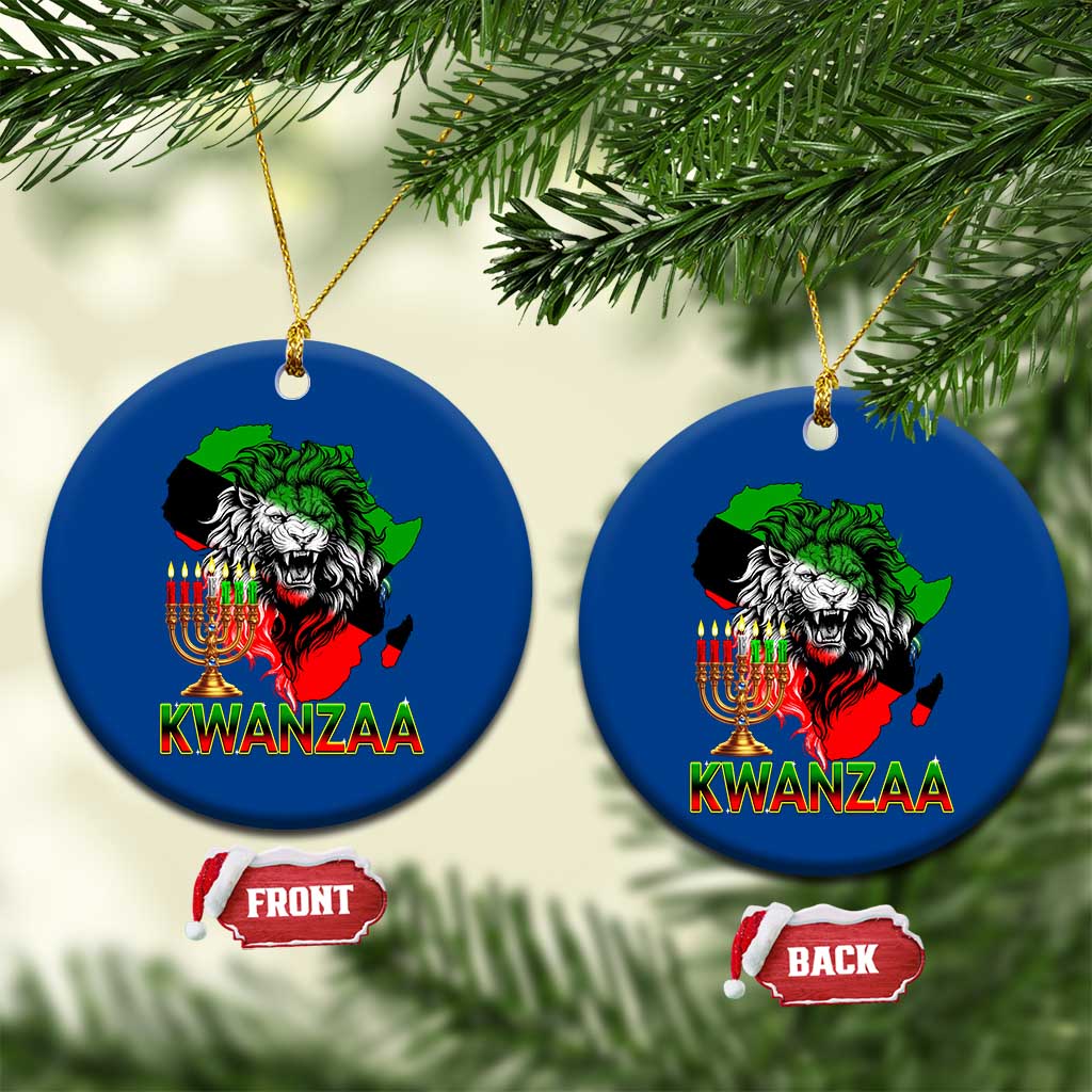 King Lion Of Africa Kwanzaa Map Ceramic Ornament Heritage Pride Gift TS12 1pc Blue Print Your Wear
