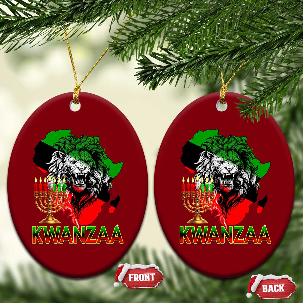King Lion Of Africa Kwanzaa Map Ceramic Ornament Heritage Pride Gift TS12 Print Your Wear