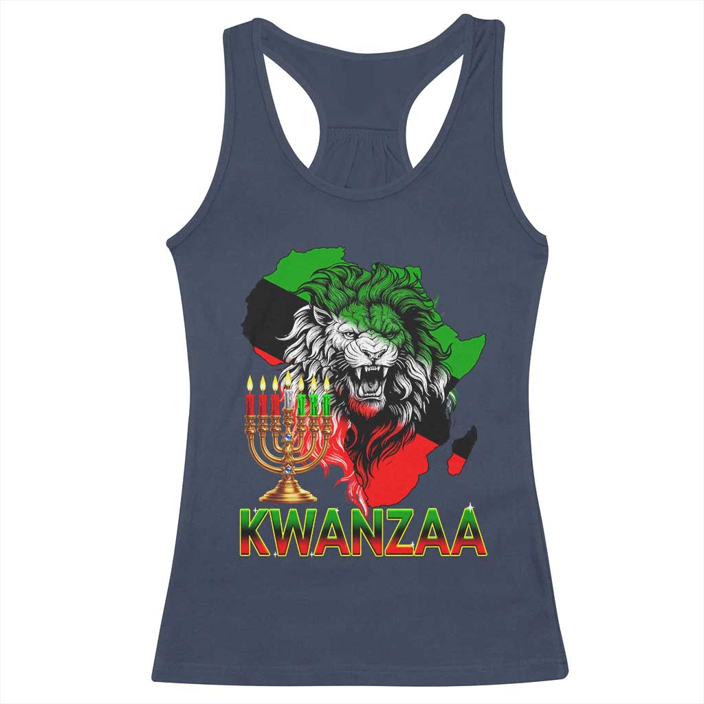 King Lion Of Africa Kwanzaa Map Racerback Tank Top Heritage Pride Gift TS12 Navy Print Your Wear