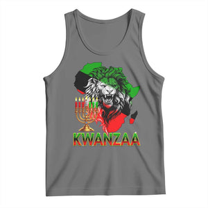 King Lion Of Africa Kwanzaa Map Tank Top Heritage Pride Gift TS12 Black Heather Print Your Wear