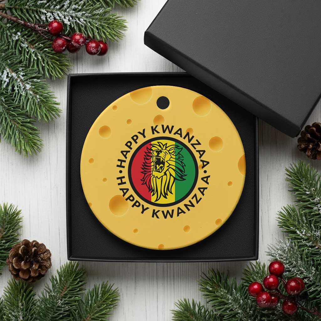 Happy Kwanzaa King Lion Of Africa Heritage Gift Ceramic Ornament TS12 1pc Yellow Cheese Print Your Wear