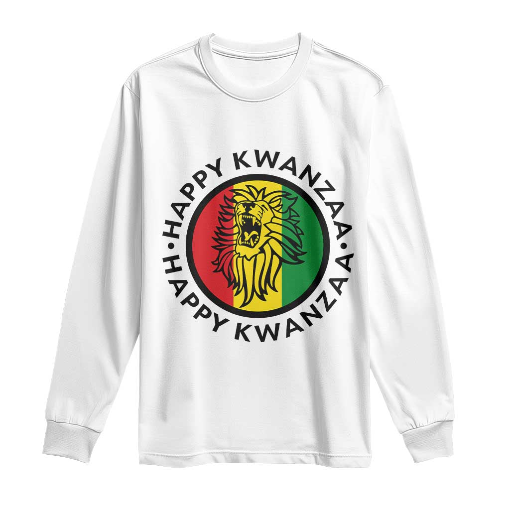 Happy Kwanzaa King Lion Of Africa Heritage Gift Long Sleeve Shirt TS12 White Print Your Wear