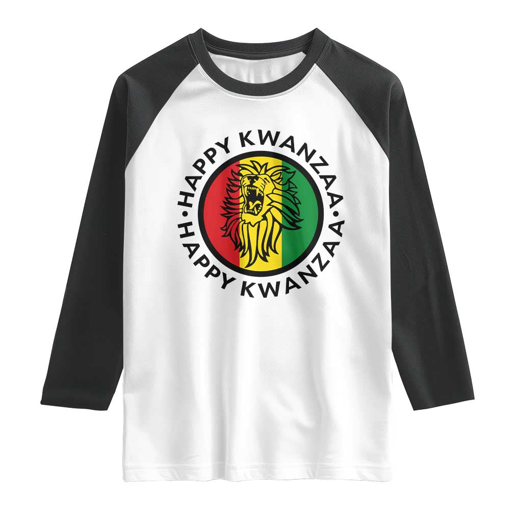 Happy Kwanzaa King Lion Of Africa Heritage Gift Raglan Shirt TS12 White Black Print Your Wear
