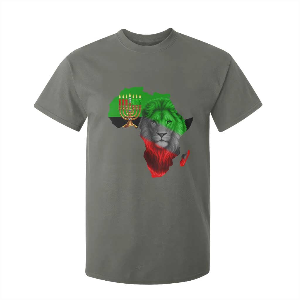 Happy Kwanzaa Lion T Shirt For Kid African Heritage Pride Gift For Men TS12 Military Green Print Your Wear