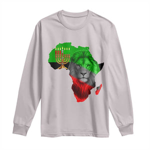 Happy Kwanzaa Lion Long Sleeve Shirt African Heritage Pride Gift For Men TS12 Ice Gray Print Your Wear