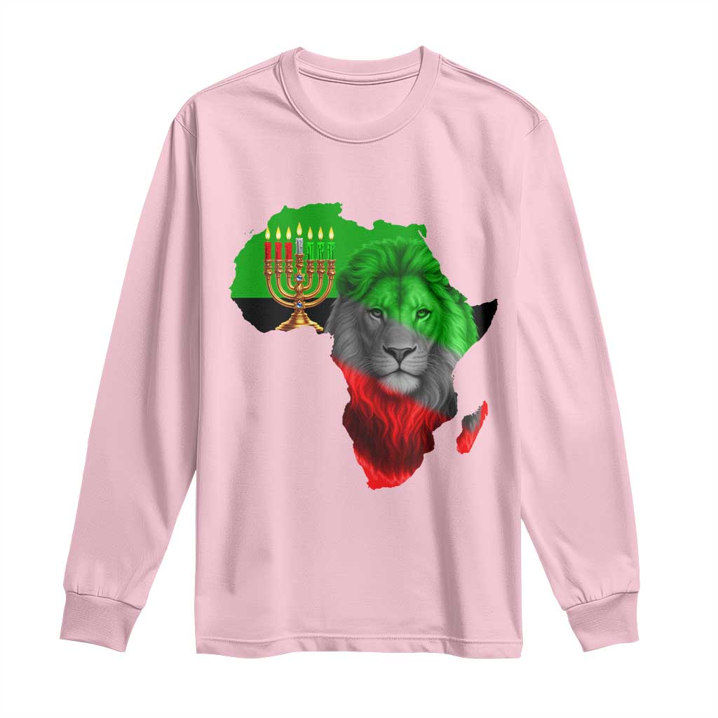 Happy Kwanzaa Lion Long Sleeve Shirt African Heritage Pride Gift For Men TS12 Light Pink Print Your Wear