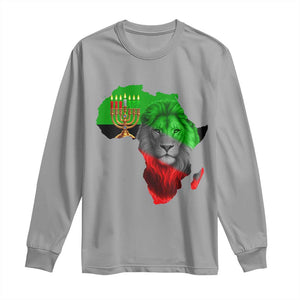 Happy Kwanzaa Lion Long Sleeve Shirt African Heritage Pride Gift For Men TS12 Sport Gray Print Your Wear