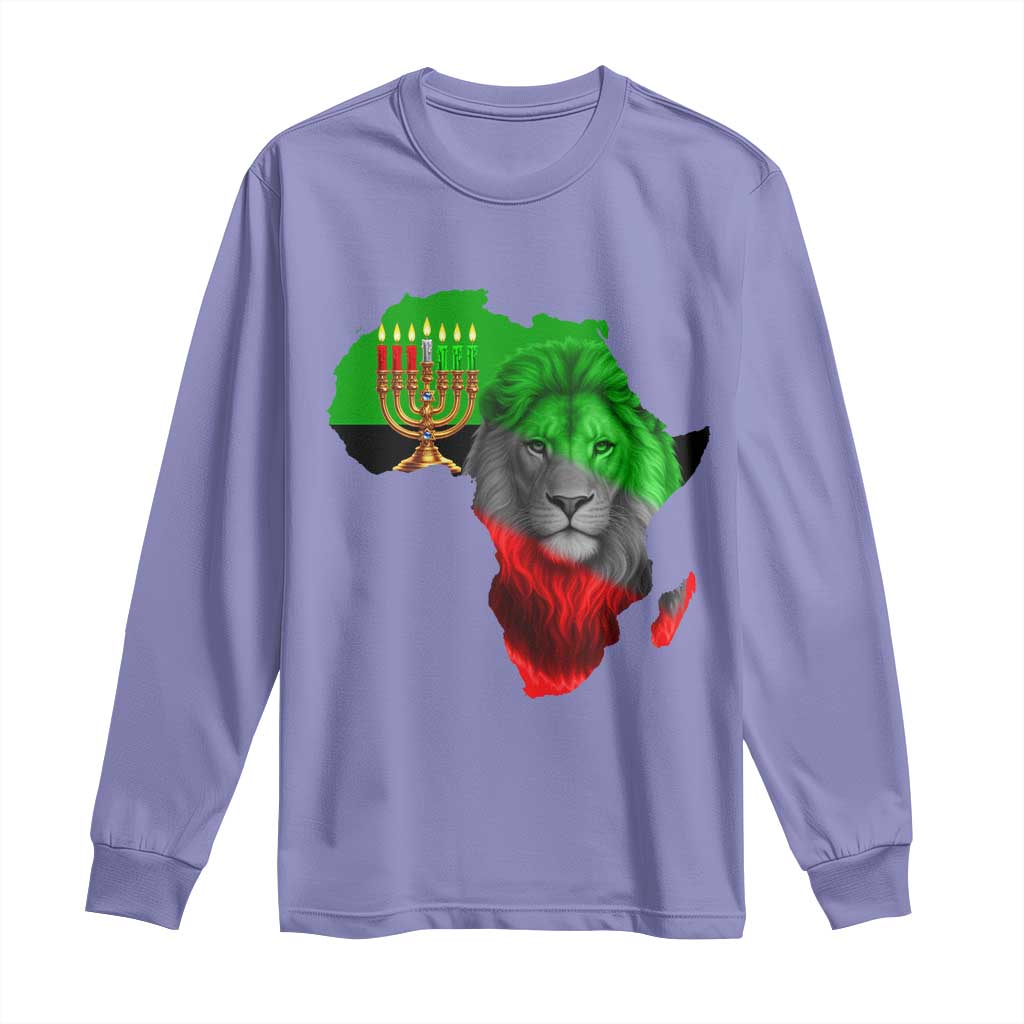 Happy Kwanzaa Lion Long Sleeve Shirt African Heritage Pride Gift For Men TS12 Violet Print Your Wear