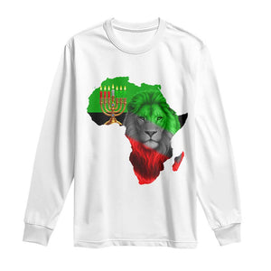 Happy Kwanzaa Lion Long Sleeve Shirt African Heritage Pride Gift For Men TS12 White Print Your Wear