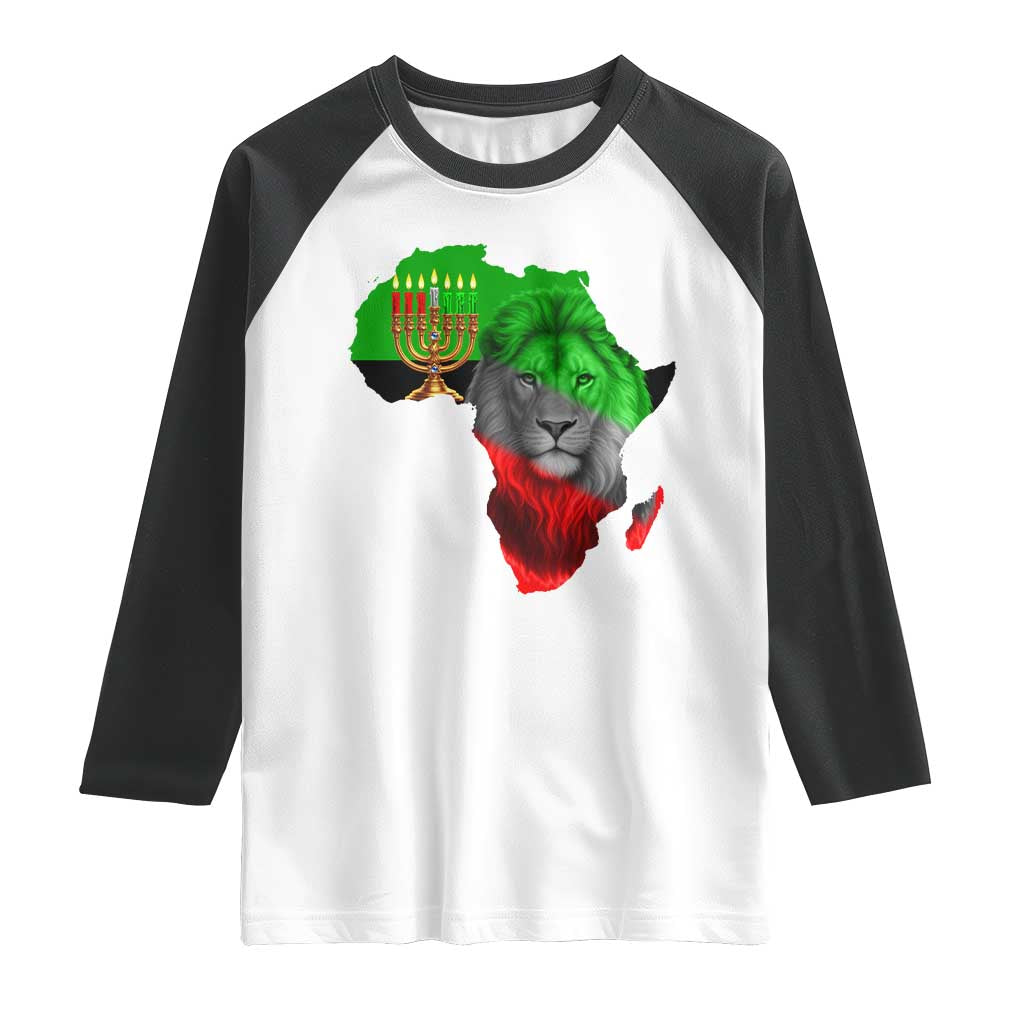 Happy Kwanzaa Lion Raglan Shirt African Heritage Pride Gift For Men TS12 White Black Print Your Wear