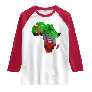 Happy Kwanzaa Lion Raglan Shirt African Heritage Pride Gift For Men TS12 White Red Print Your Wear