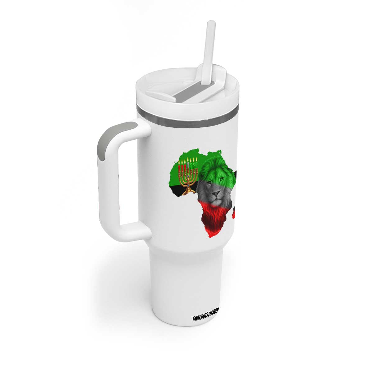 Happy Kwanzaa Lion Tumbler With Handle African Heritage Pride Gift For Men TS12 Print Your Wear