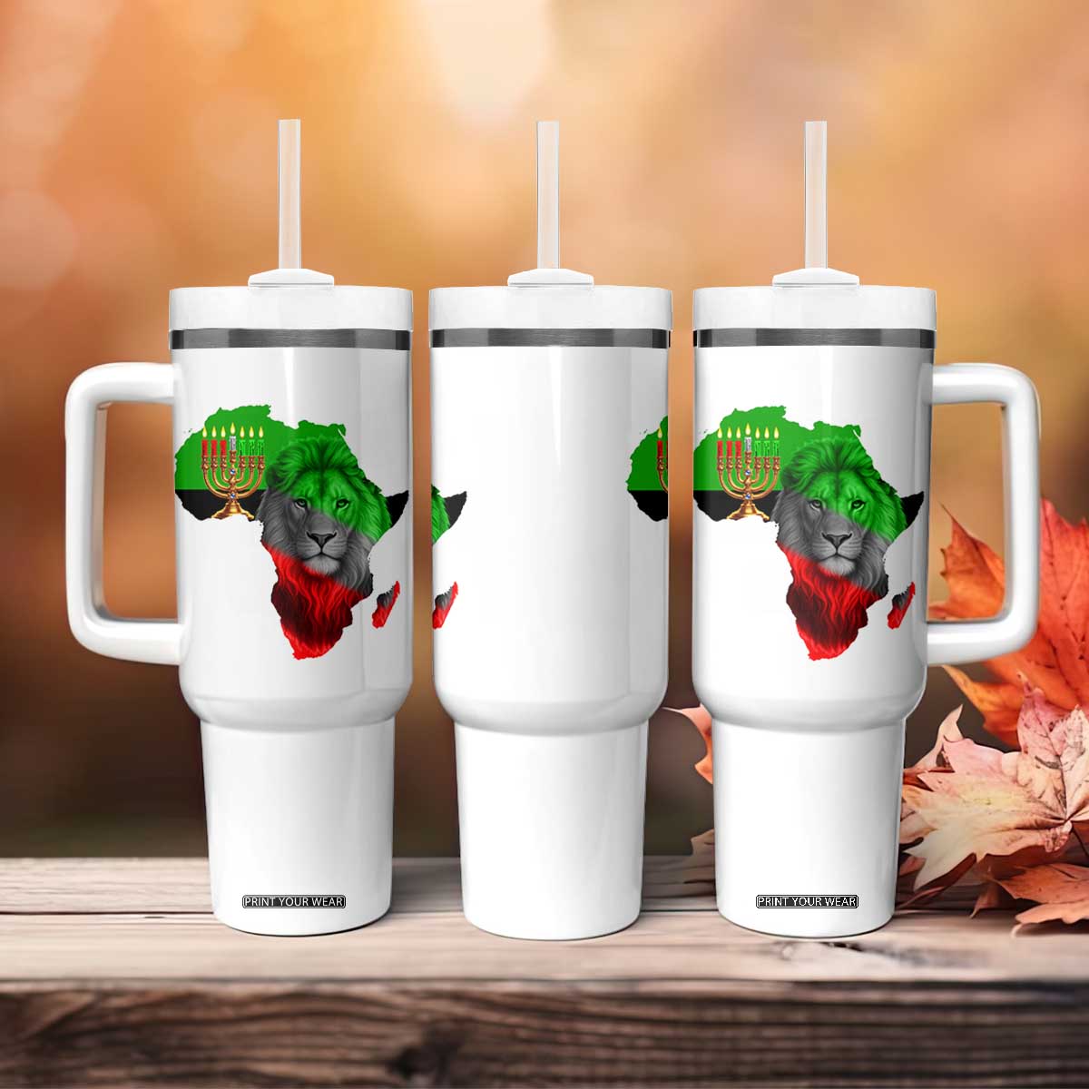 Happy Kwanzaa Lion Tumbler With Handle African Heritage Pride Gift For Men TS12 Print Your Wear