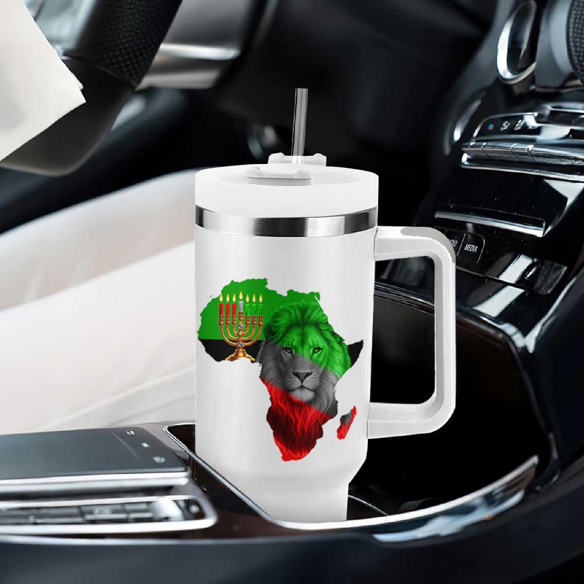Happy Kwanzaa Lion Tumbler With Handle African Heritage Pride Gift For Men TS12 Print Your Wear