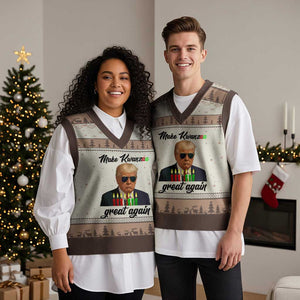 Make Kwanzaa Great Again V-Neck Knit Sweater Vest Funny Trump Parody Gift TS12 Mocha Mousse Print Your Wear
