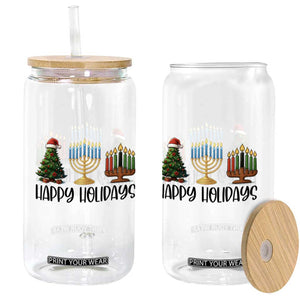 Christmas Hanukkah Kwanzaa Celebration Gift Glass Can Happy Holidays TS12 Print Your Wear