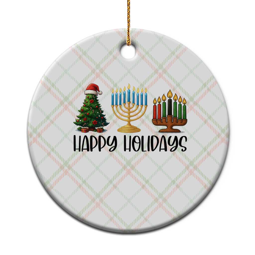 Christmas Hanukkah Kwanzaa Celebration Gift Ceramic Ornament Happy Holidays TS12 1pc Christmas Plaid Print Your Wear