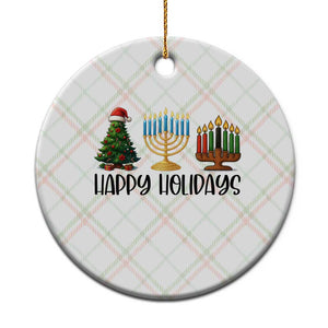 Christmas Hanukkah Kwanzaa Celebration Gift Ceramic Ornament Happy Holidays TS12 1pc Christmas Plaid Print Your Wear