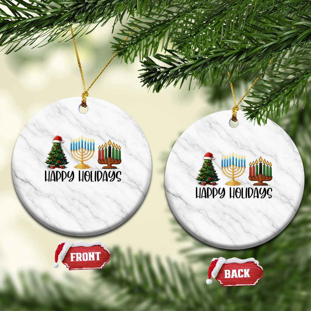Christmas Hanukkah Kwanzaa Celebration Gift Ceramic Ornament Happy Holidays TS12 1pc White Marble Print Your Wear