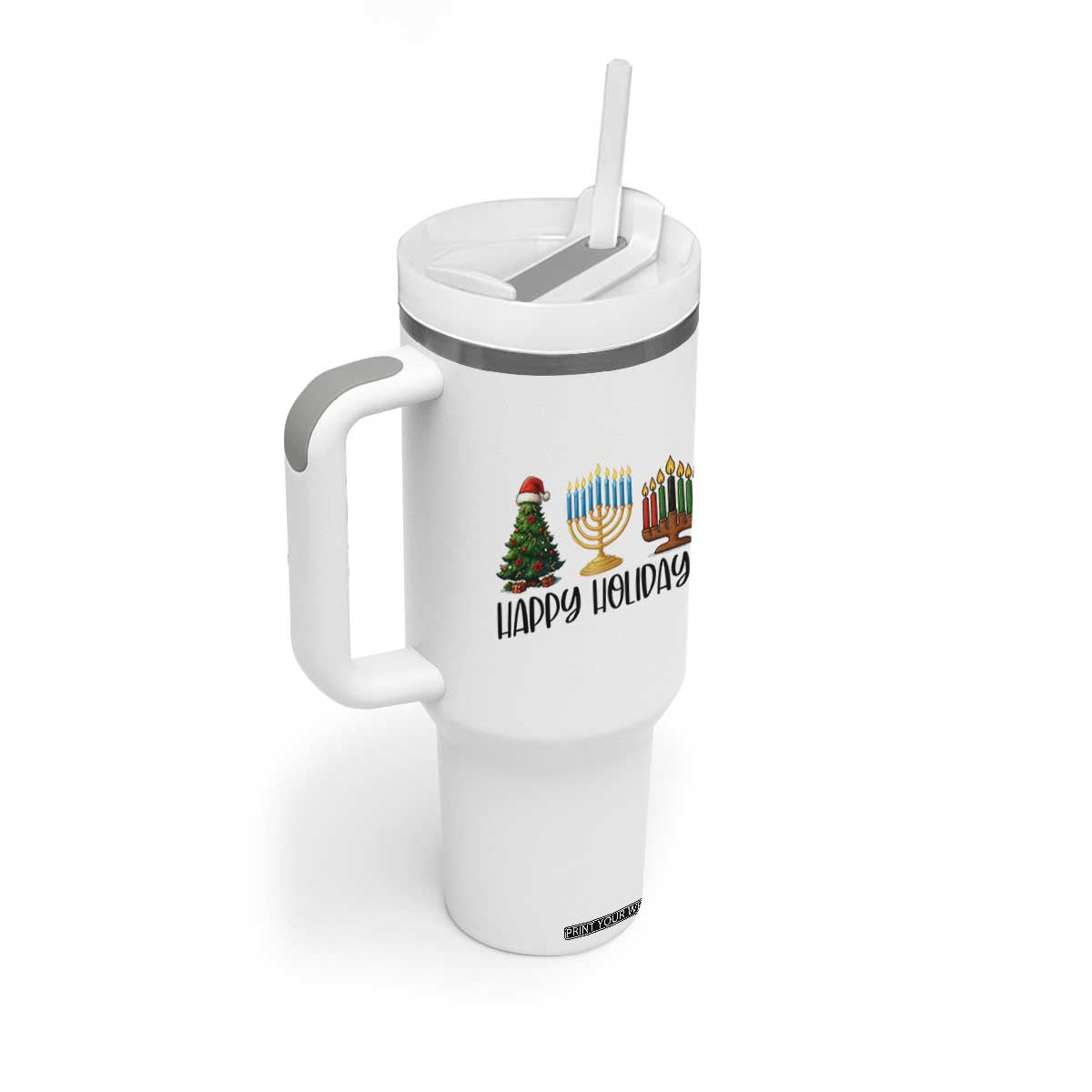Christmas Hanukkah Kwanzaa Celebration Gift Tumbler With Handle Happy Holidays TS12 Print Your Wear