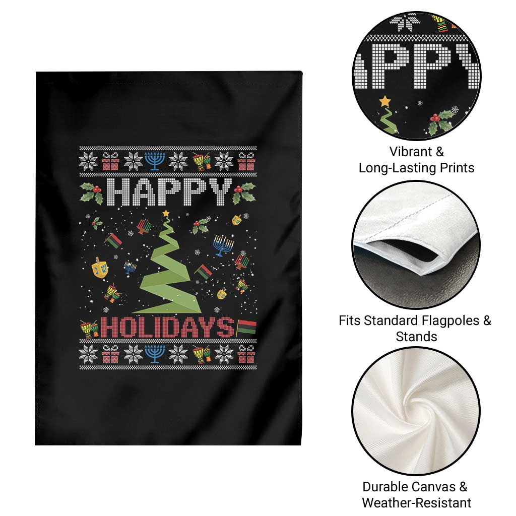 Happy Holidays For All Christmas Hanukkah Kwanzaa Gift Garden Flag TS12 Print Your Wear
