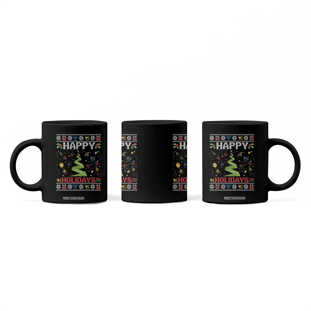 Happy Holidays For All Christmas Hanukkah Kwanzaa Gift Coffee Mug TS12 Print Your Wear