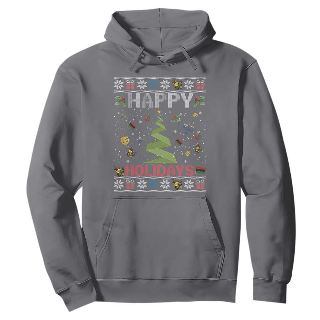 Happy Holidays For All Christmas Hanukkah Kwanzaa Gift Hoodie TS12 Charcoal Print Your Wear