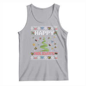 Happy Holidays For All Christmas Hanukkah Kwanzaa Gift Tank Top TS12 Athletic Heather Print Your Wear