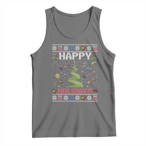 Happy Holidays For All Christmas Hanukkah Kwanzaa Gift Tank Top TS12 Black Heather Print Your Wear