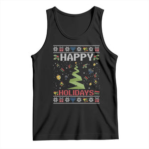 Happy Holidays For All Christmas Hanukkah Kwanzaa Gift Tank Top TS12 Black Print Your Wear